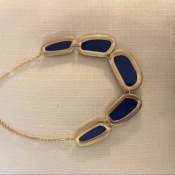 Charter Club NWT Gold and Blue Statement Necklace - Picture 7 of 9